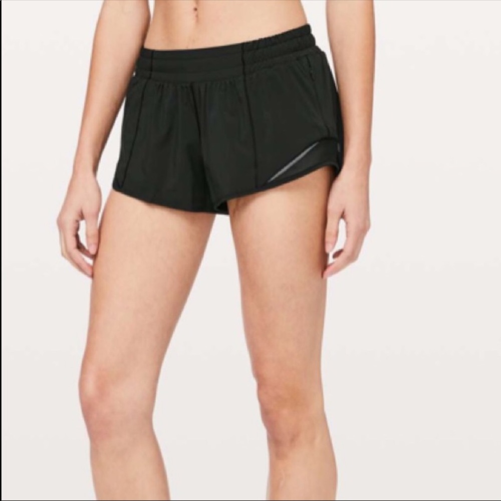 Black lulu lemon speed shorts size 2